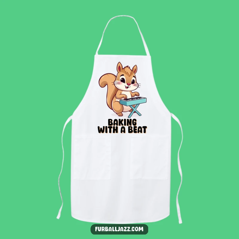 Funny Squirrel Piano Apron: Chef's Musical Kitchenwear