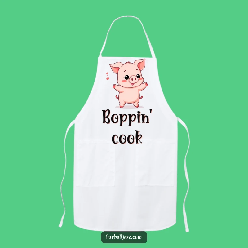 Funny Piglet Head Bopping Apron - Musical Kitchen Fun Gift