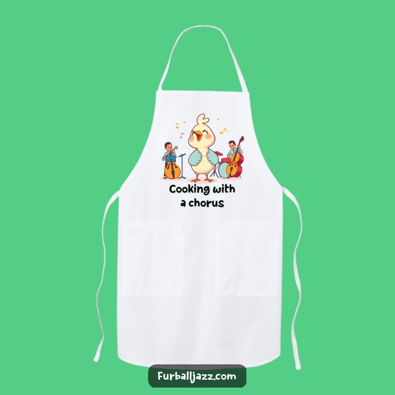 Funny Bird Sings Jazz Apron: Cook with a Song in Your Heart