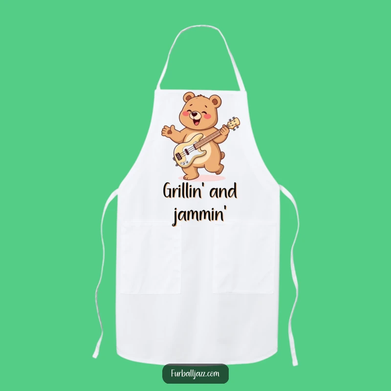 Funny Bear Bass Jig Apron: Cook Up a Jam with This Funny Gift