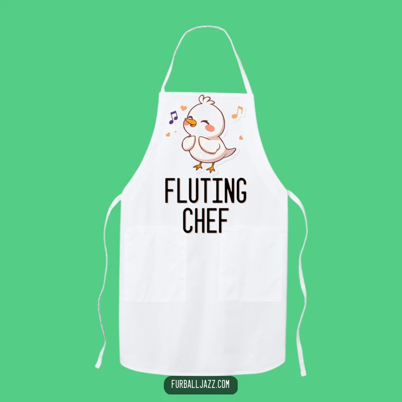 Funny Bird Flute Apron: Kitchen Fun with a Musical Character - Perfect Funny Cooking Gift!