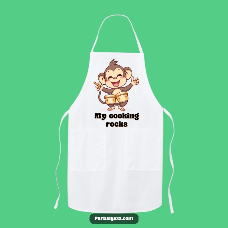Funny Monkey Cymbal Chef Apron - Hilarious Musical Primate Cooking Gear