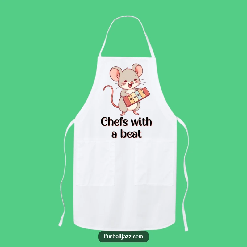 Funny Mouse Xylophone Apron: Kitchen Concert, Perfect Gift for Aspiring Musicians