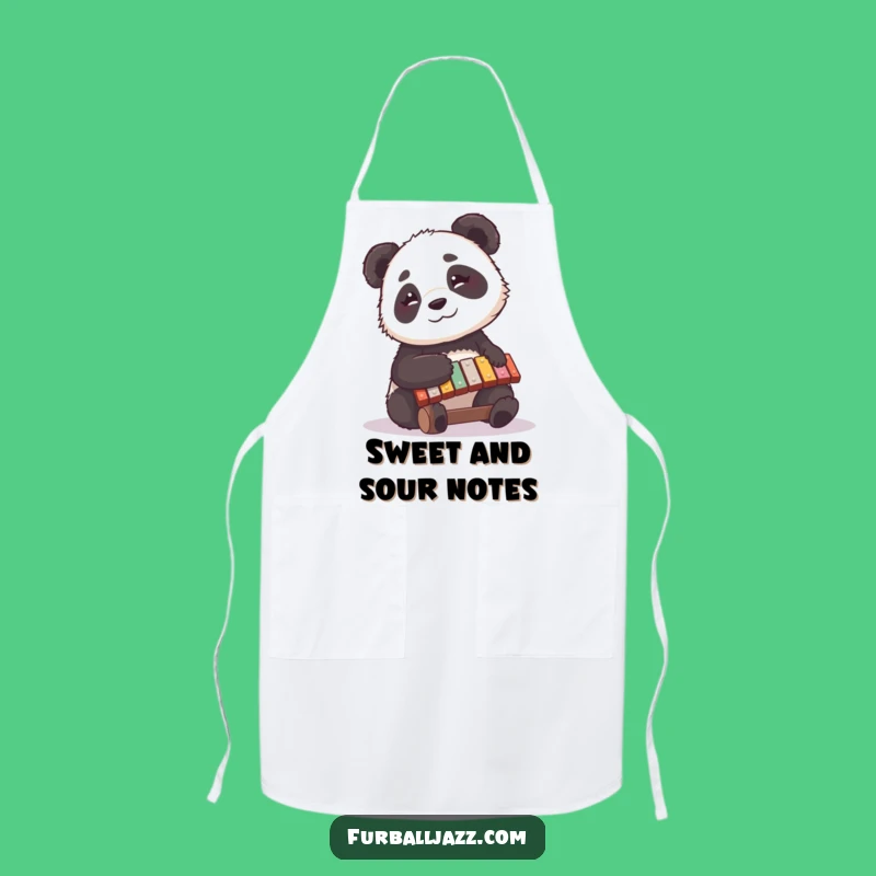 Funny Panda Xylophone Apron: Chef Panda's Music, Chef's Funny Gift