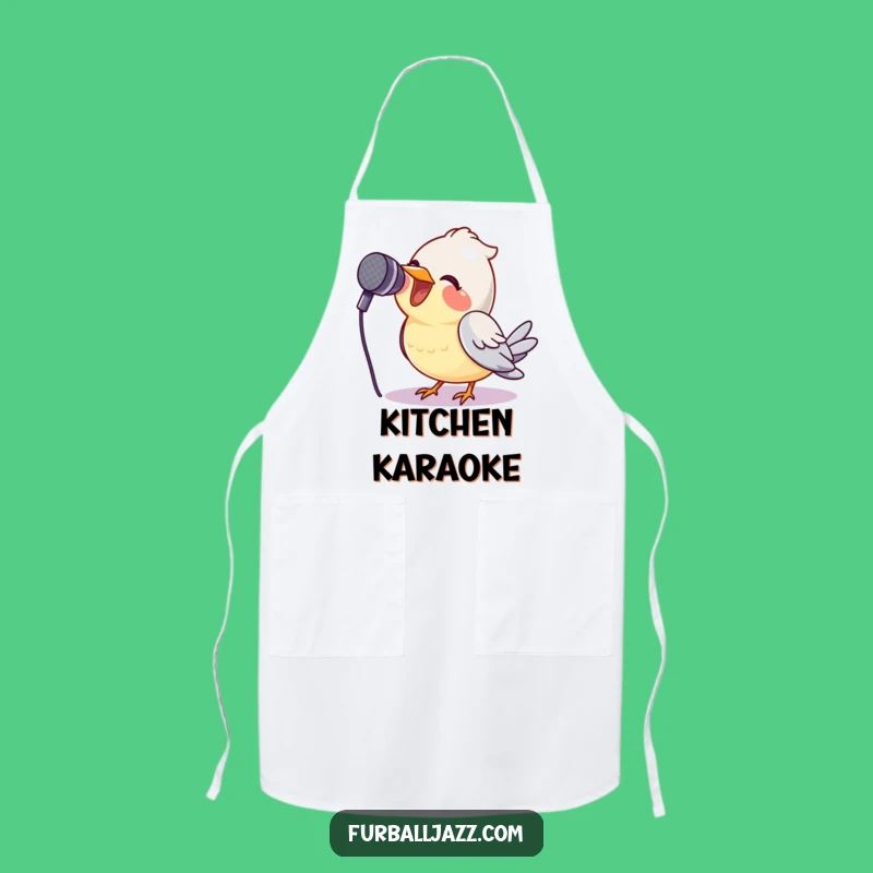 Funny Bird Singing Apron - Chef's Hilarious Avian Rockstar Gift