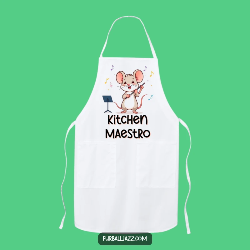 Funny Mouse Orchestra Conductor Apron - Musical Kitchen Maestro Gift