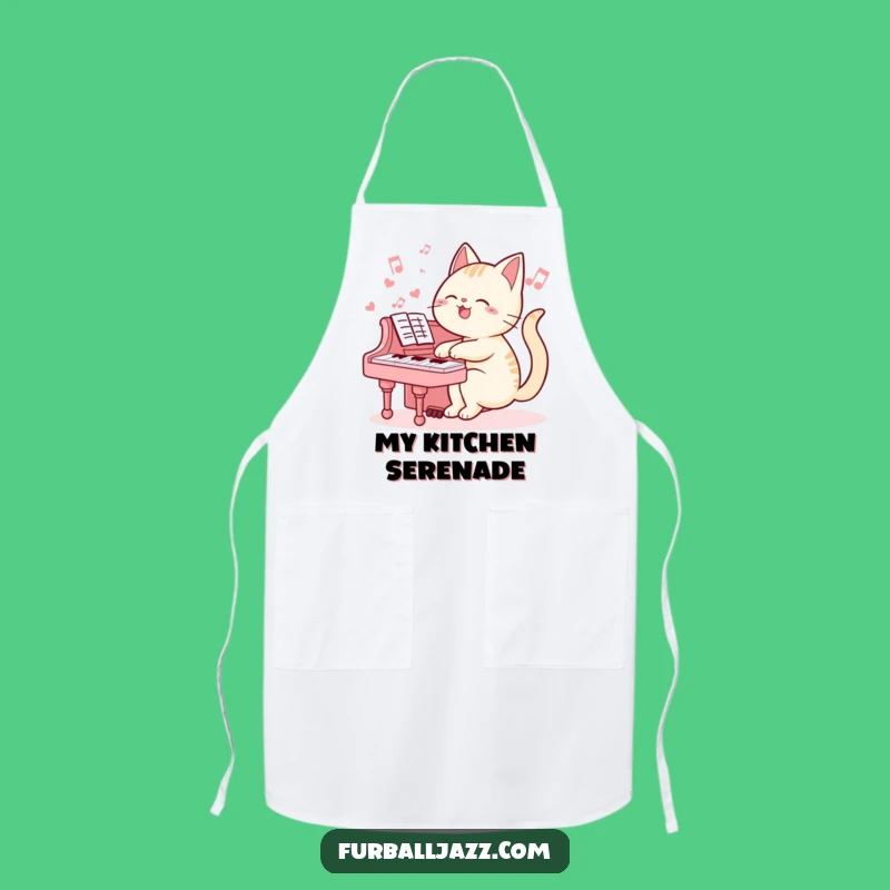 Funny Cat Pianist Apron: Kitchen Fun with Feline Composer, Great Funny Gift
