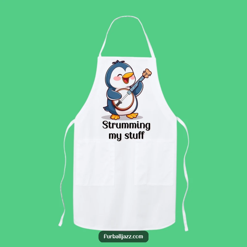Funny Penguin Banjo Apron: Cook Up Fun and Laughs - Hilarious Gift