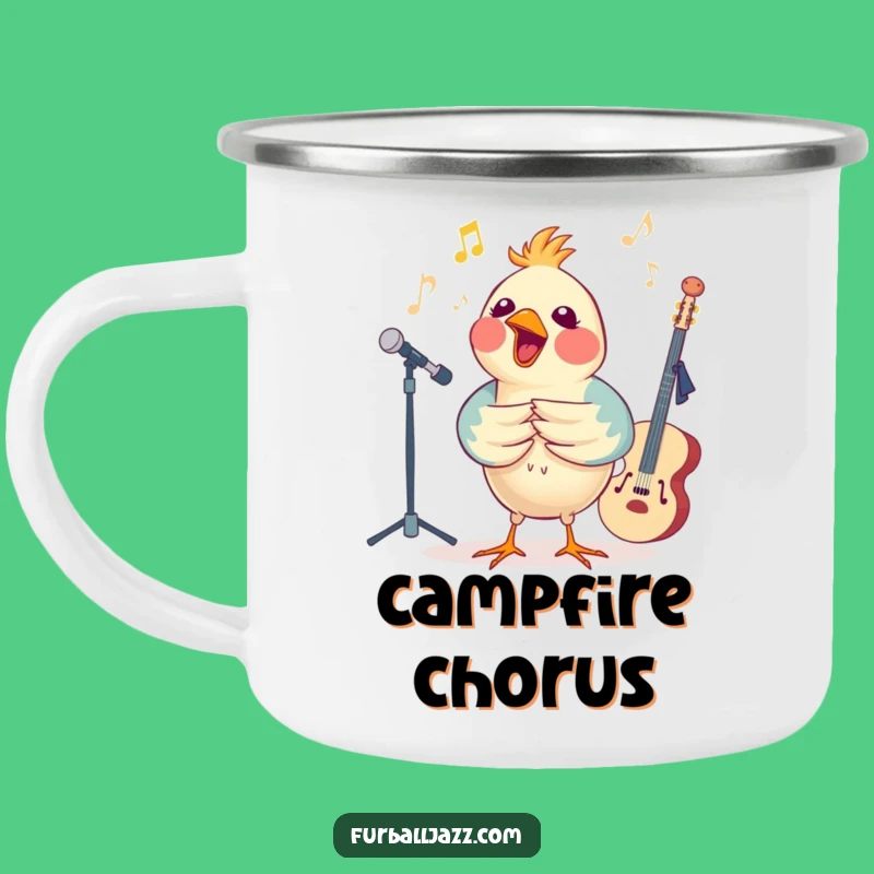 Funny Bird Jazz Camping Mug - Outdoor Music Enthusiast Gift