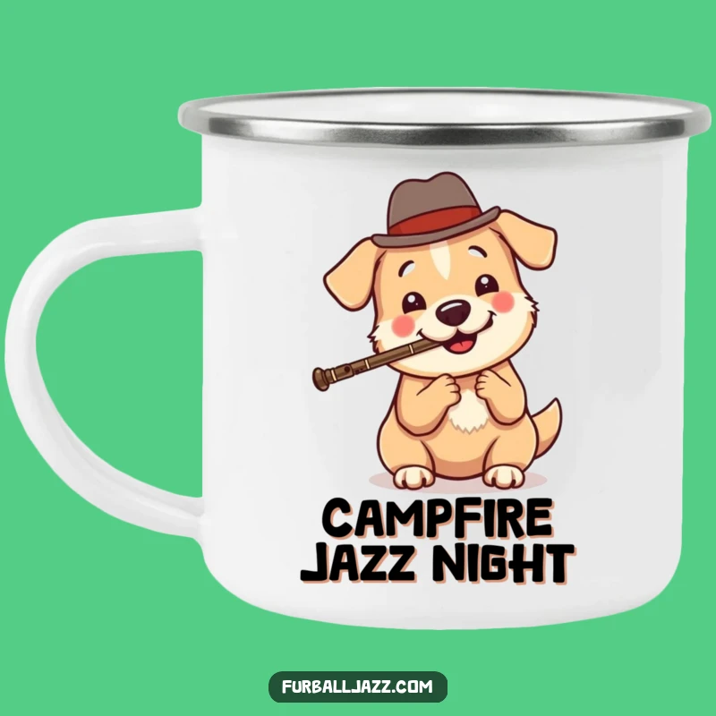 Funny Dog Jazz Camping Mug: Campfire Cool, Great Funny Gift