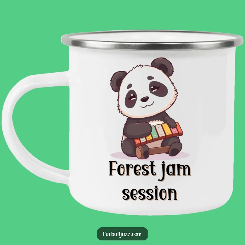 Funny Panda Xylophone Camping Mug: Campfire Melodies, Great Funny Gift