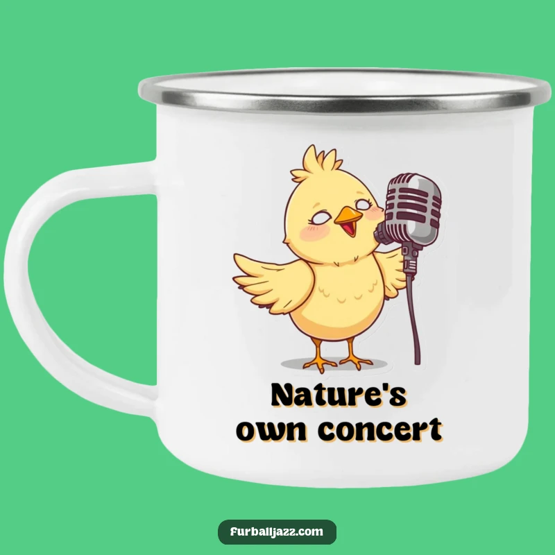 Funny Bird Singer Camping Mug: Durable Melody, Perfect Outdoor Gift