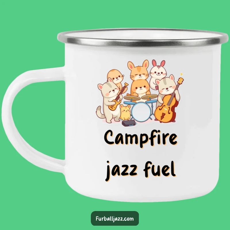 Funny Jazz Animal Band Camping Mug: Adventure with Musical Vibes