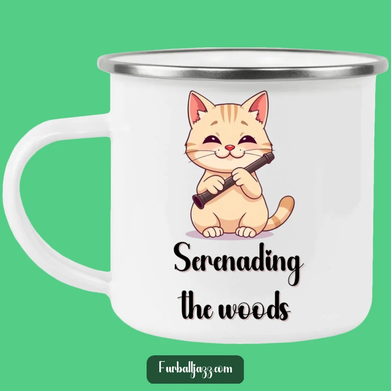 Funny Cat Clarinet Player Camping Mug - Musician's Adventure Mug