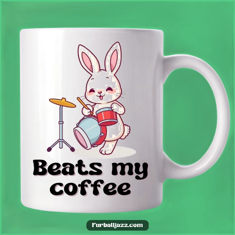 Funny Bunny Drummer Mug: A Hilarious Gift for Music Lovers and Rabbit Enthusiasts