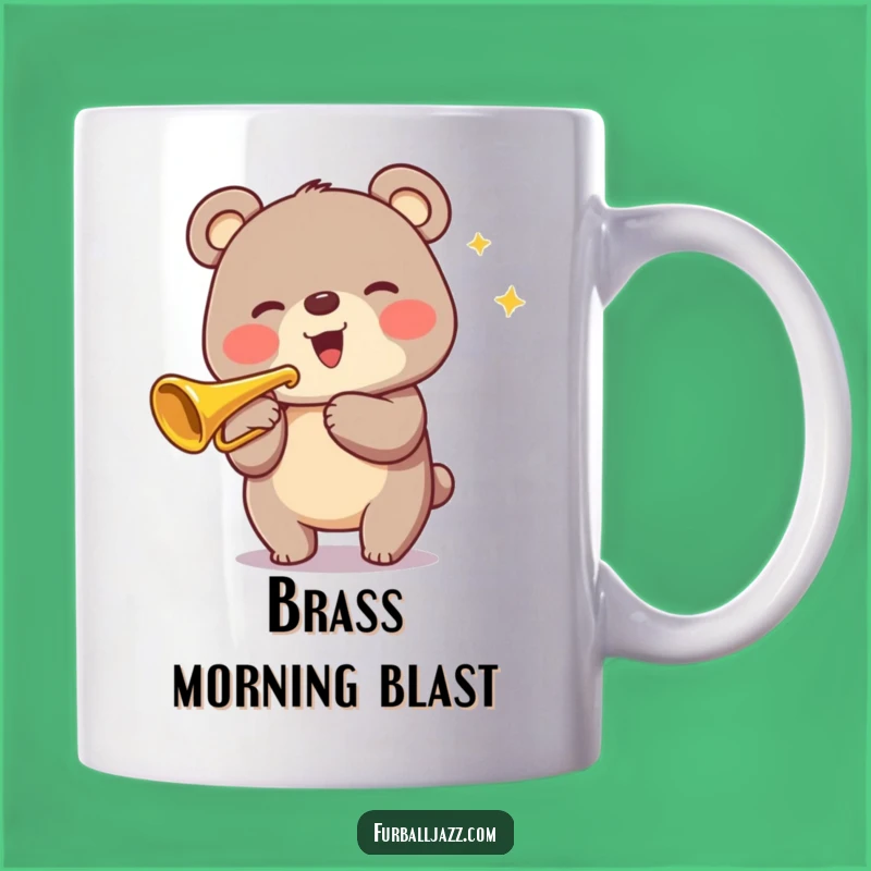 Funny Bear Trumpet Mug: Jazzy Musician Character, Perfect Hilarious Gift for Music Lovers