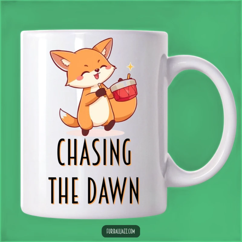 Funny Fox Cymbals Mug: Energetic Blast Gift for Lively Folks