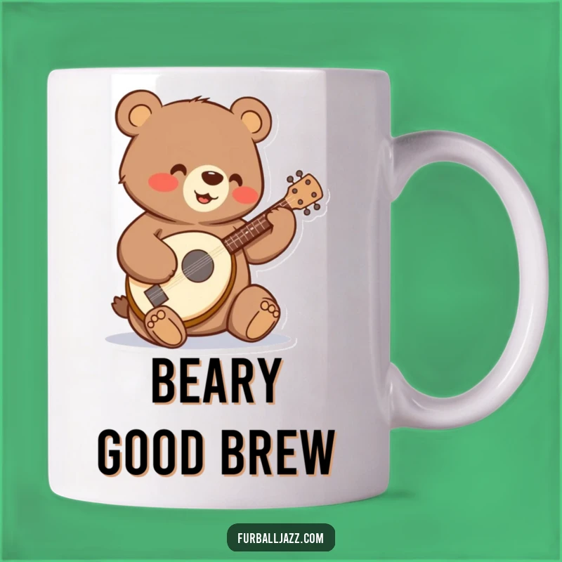Funny Bear Banjo Mug: Happy Tunes Gift for Folk Music Lovers