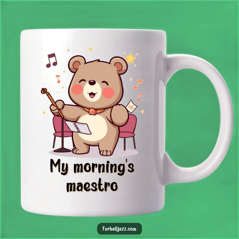 Funny Bear Conductor Mug: Glee Maestro Art, Perfect Gift for Directors