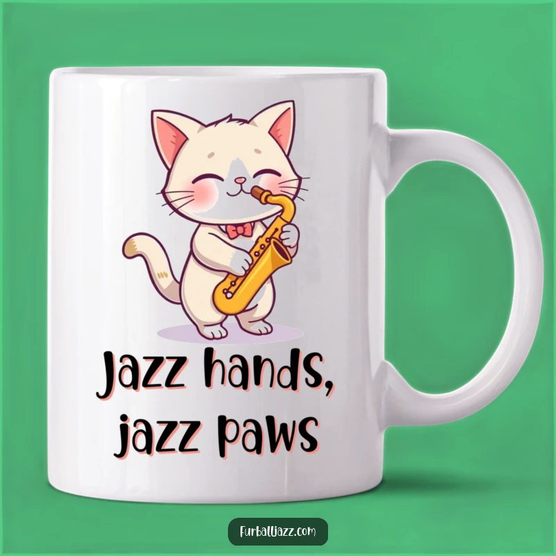 Funny Cat Saxophone Mug - Jazzy Feline Musician Funny Gift Idea