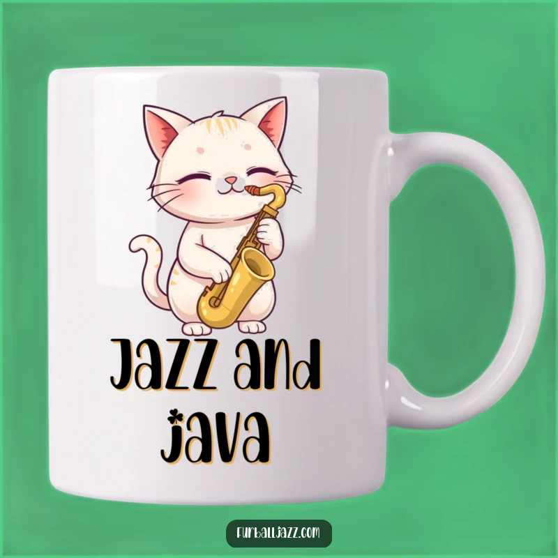 Funny Cat Saxophone Mug: Jazzy Gift for Feline Music Lovers