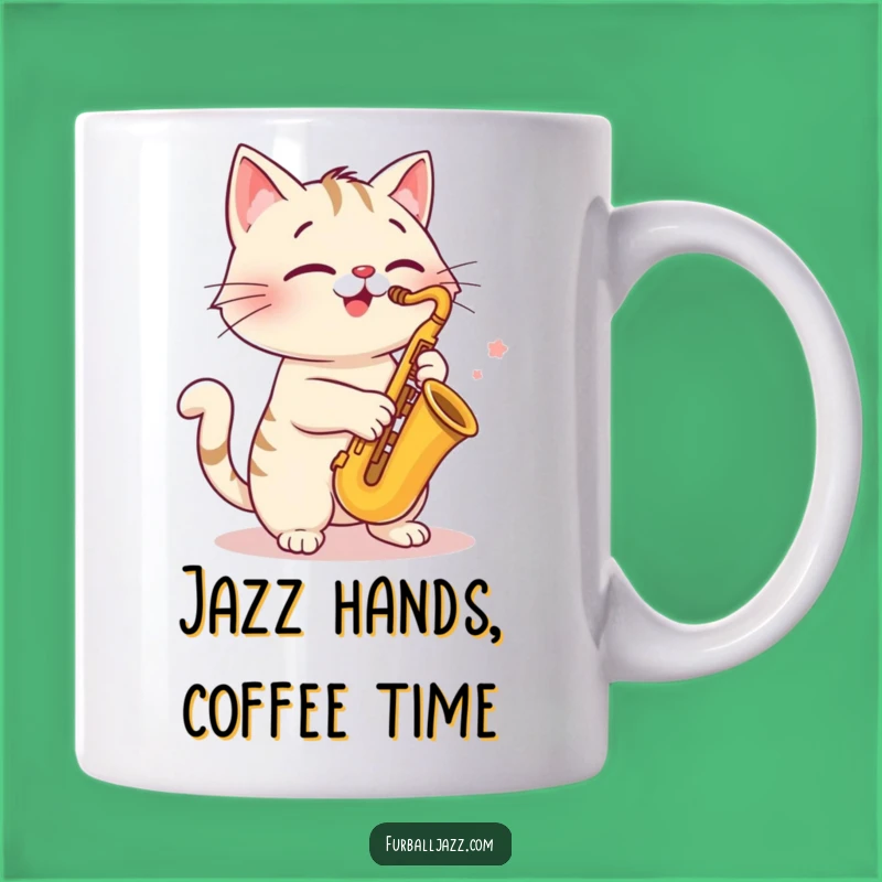 Funny Cat Saxophone Mug - Jazzy Pet Coffee Cup, Hilarious Gift