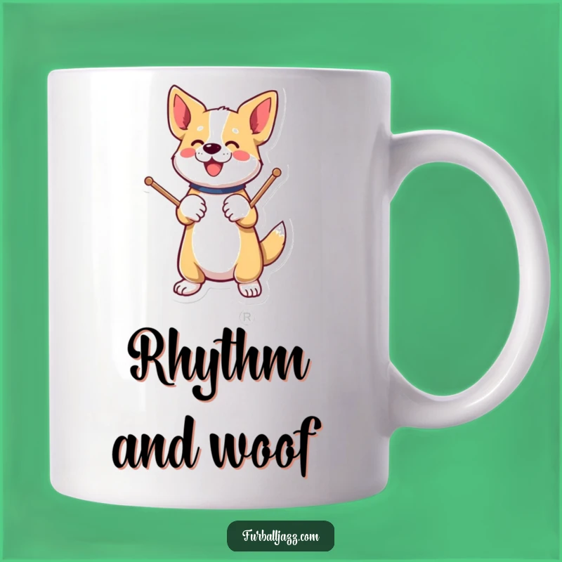 Funny Dog Drummer Mug: Energetic Gift for Paw-some Music Lovers