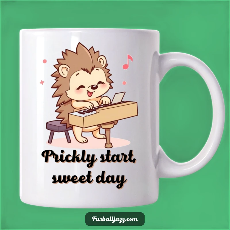 Funny Hedgehog Piano Player Mug - Whimsical Musical Gift for Nature Lovers