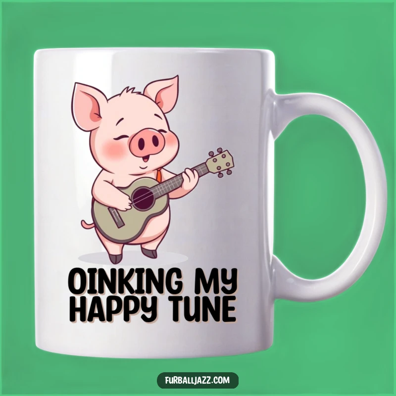 Funny Pig Ukulele Mug: Oink-tastic Tunes for Your Coffee Break - A Funny Gift