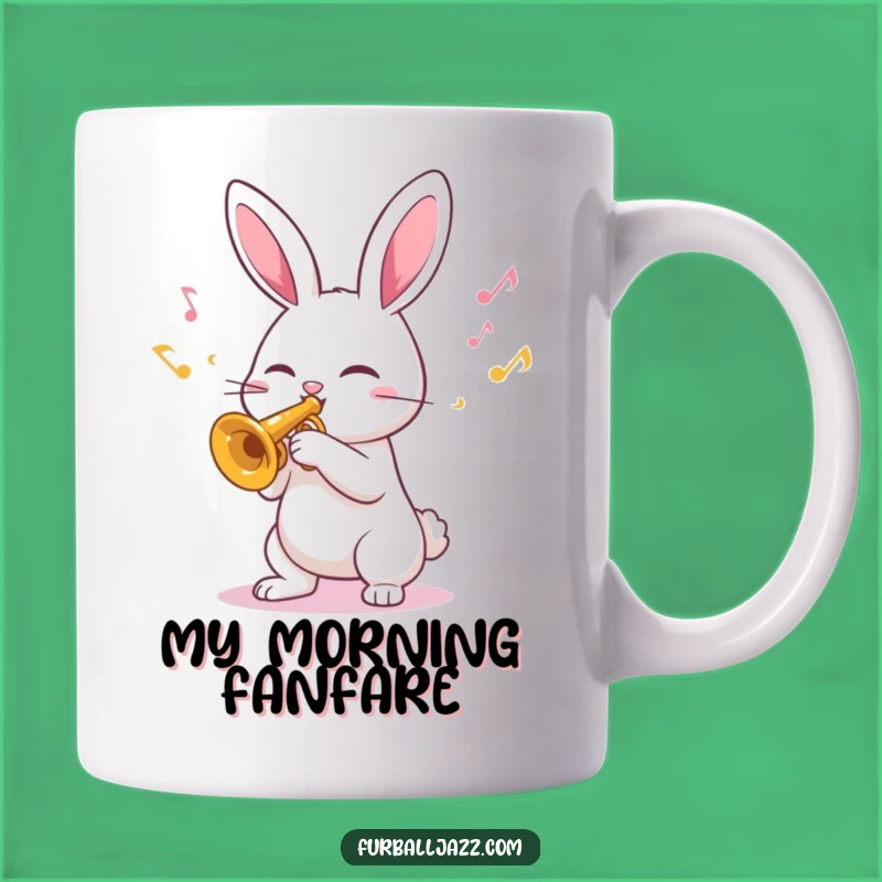 Funny Rabbit Trumpet Mug: A Joyful Musical Melody Gift for Animal Lovers