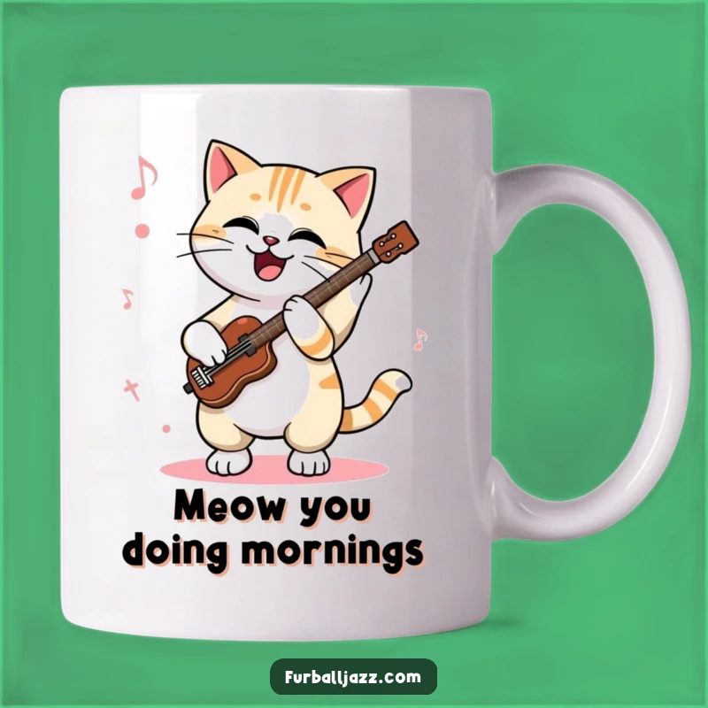 Funny Cat Jazz Mug: Tapping Paws Rhythm Gift - A Cool & Humorous Feline Treat
