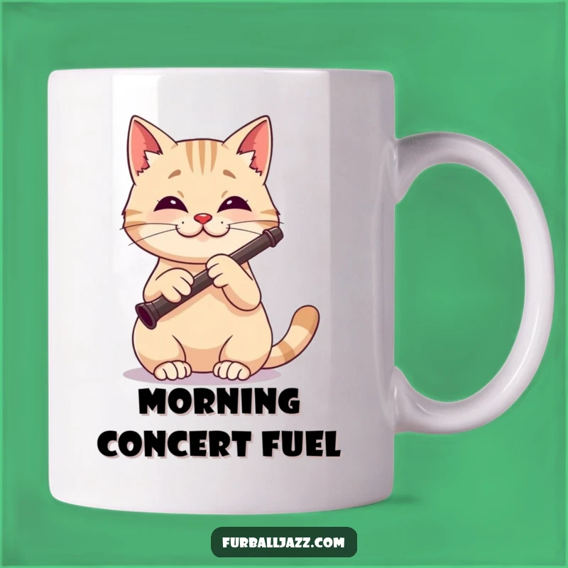 Funny Cat Clarinet Player Mug - Musical Feline Gift for Cat & Music Lovers