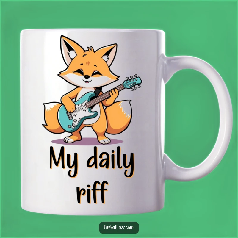 Funny Fox Guitarist Mug: Rock Out with Hilarious Woodland Vibes