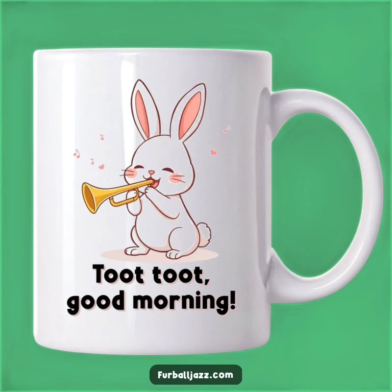 Funny Rabbit Trumpet Mug - Cheerful Brass Fanfare Gift