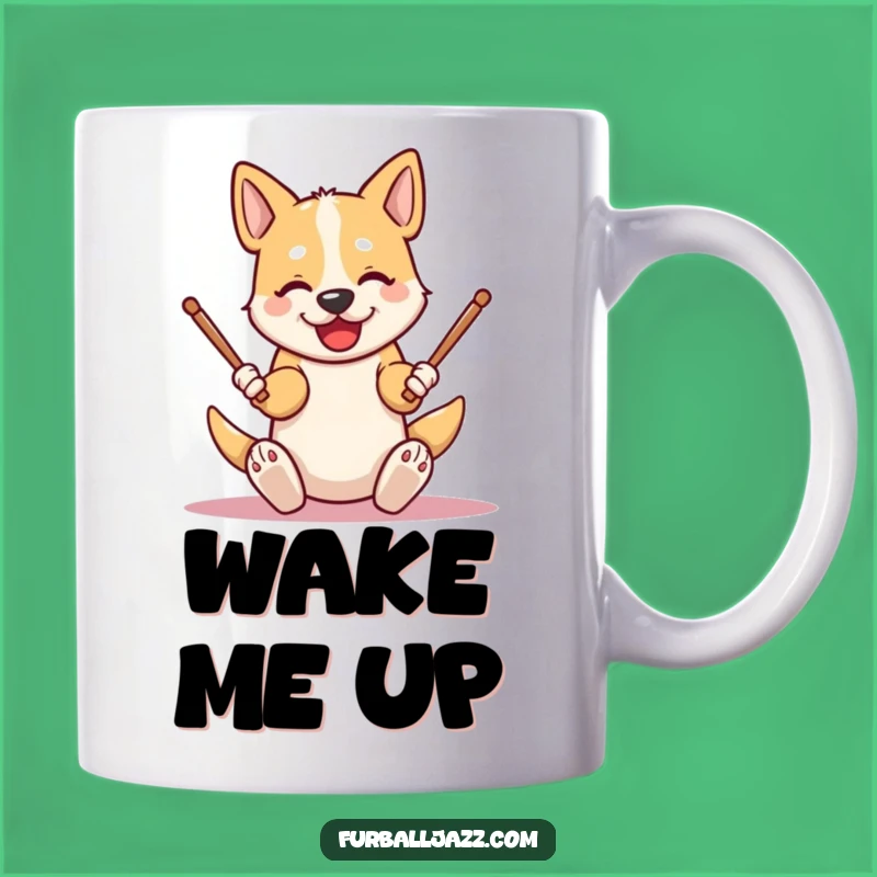 Funny Dog Drummer Mug: Hilarious Gift for Energetic Pawsitive Musicians