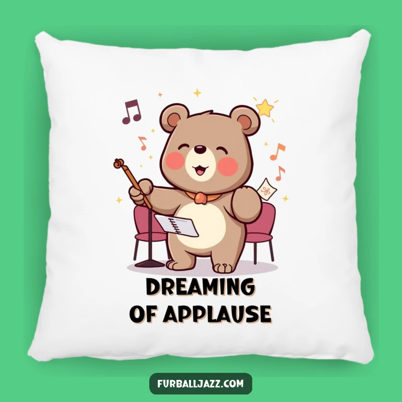 Funny Bear Conductor Pillow: Soft Comfort, Perfect Gift for Music Lovers