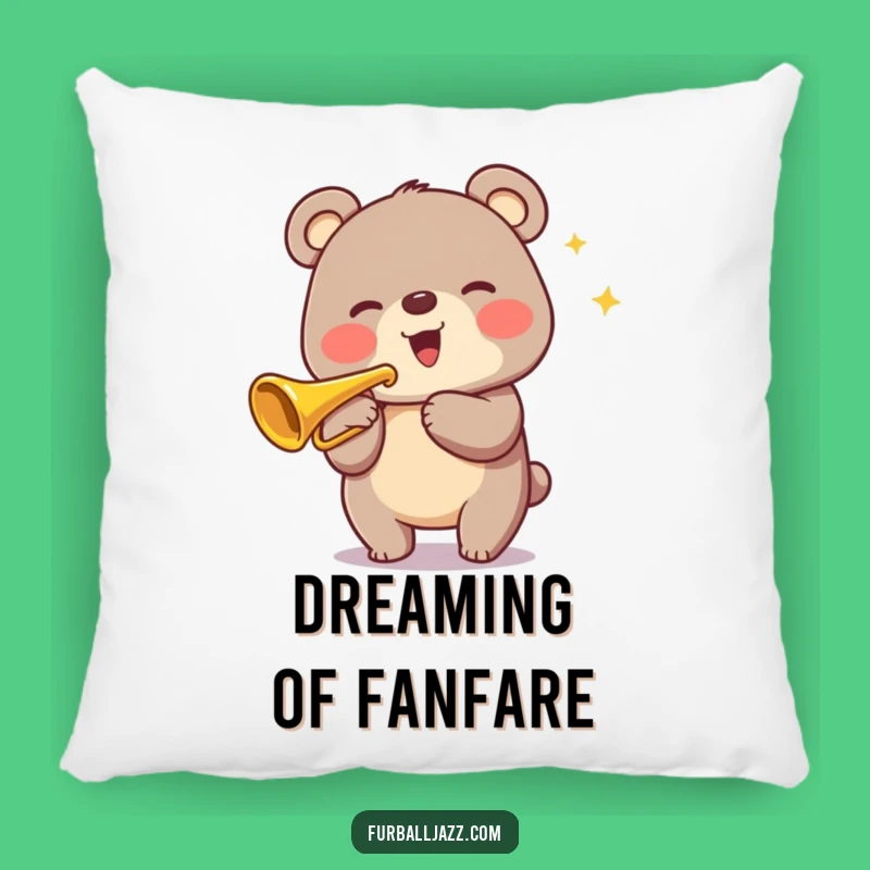 Funny Bear Trumpet Pillow: Soft Cushion, Jazzy Character, Ideal Comfy Gift