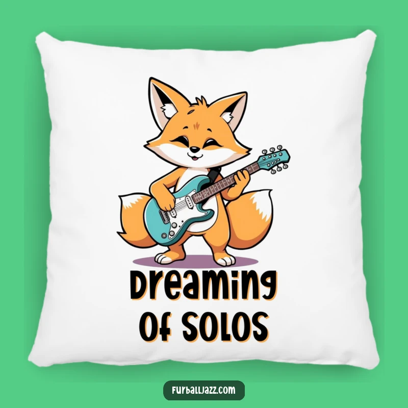 Funny Fox Guitarist Pillow: Cuddle Up with Rocking Woodland Comfort