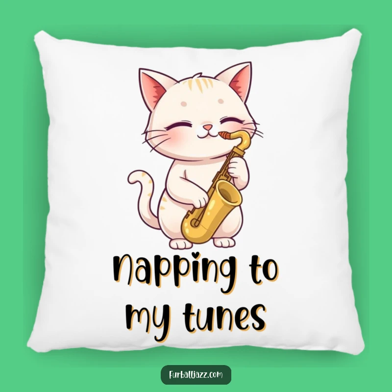 Funny Cat Saxophone Pillow: Cozy Comfort with Jazzy Feline Tunes