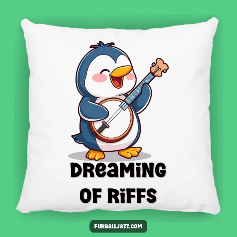 Funny Penguin Banjo Pillow: Comfy Cuddles and Hilarious Musical Vibes