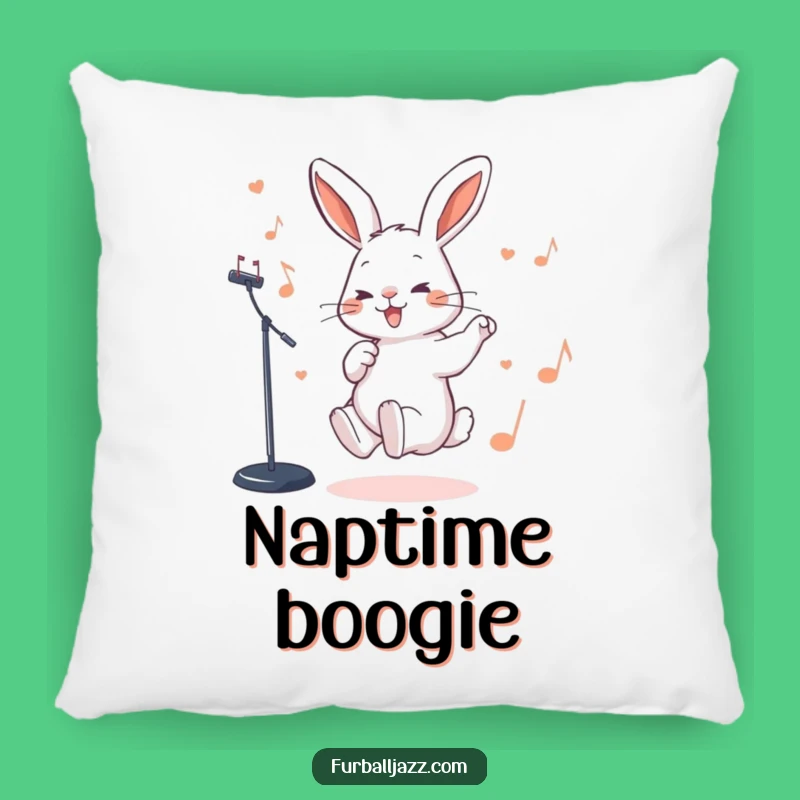 Funny Rabbit Jazz Beat Pillow: Cozy Vibes & Funny Decor Gift