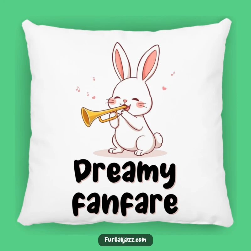 Funny Rabbit Trumpet Pillow - Cozy & Cheerful Decor