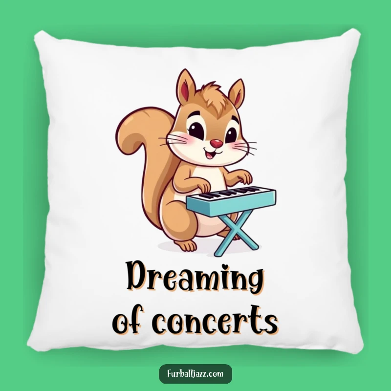 Funny Squirrel Piano Pillow: Comfy Melody for Your Home