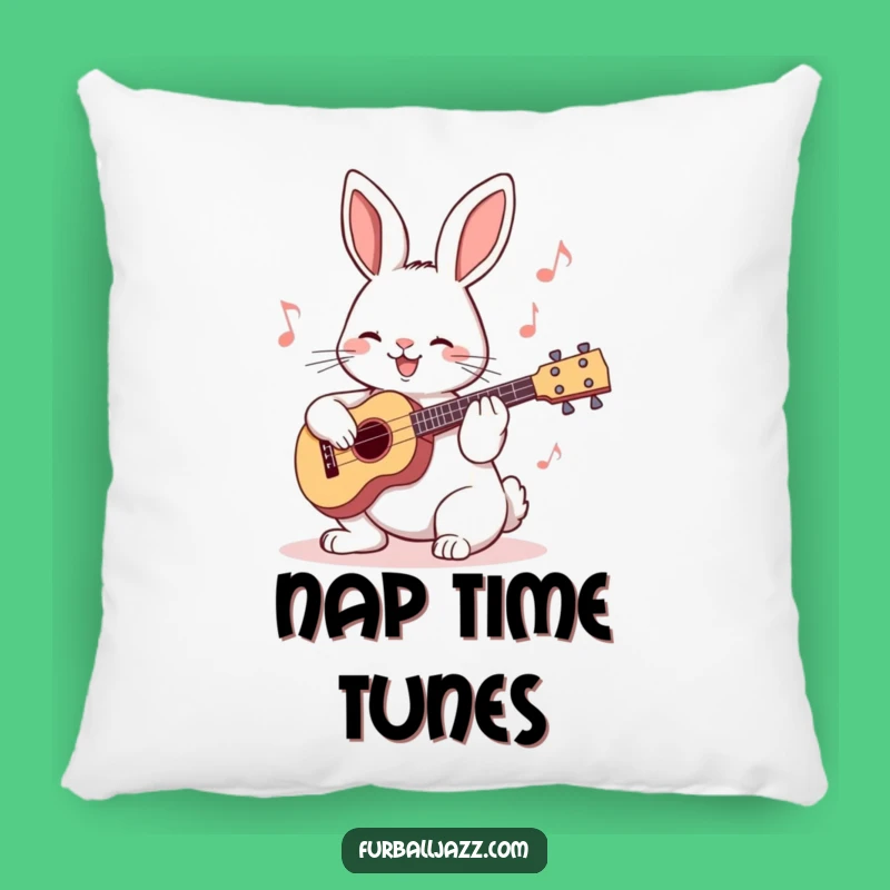 Funny Rabbit Ukulele Pillow: Soft Plush Cushion, Cute Musician Character, Ideal Comfy Gift