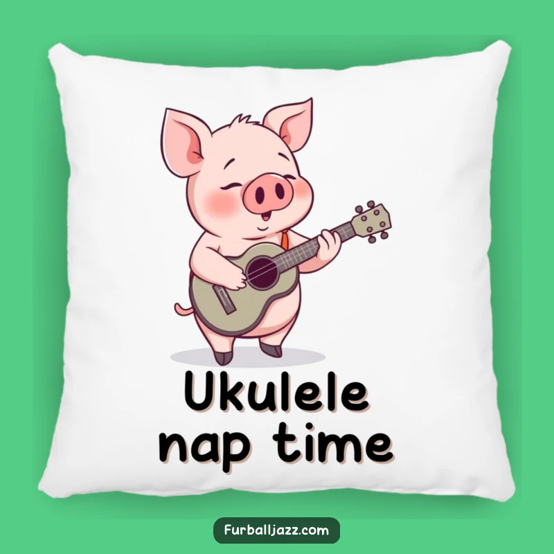 Funny Pig Ukulele Pillow: Snuggle Up with Musical Joy - A Funny Gift