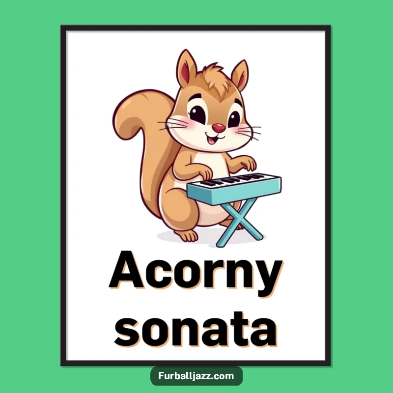 Funny Squirrel Piano Digital Art: Instant Musical Decor