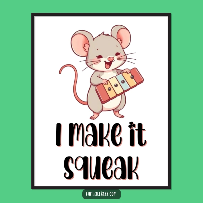 Funny Mouse Xylophone Digital Art: Energetic Music, Perfect Instant Gift