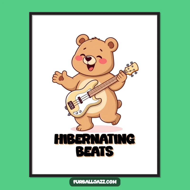 Funny Bear Bass Jig Digital Print: Instant Groove & Funny Art Gift