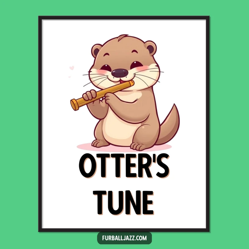 Funny Otter Jazz Flute Digital Art - Instant Smooth Jazz Gift
