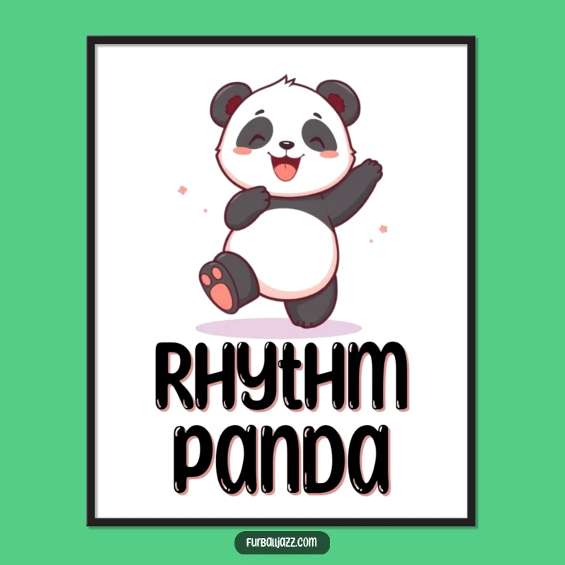 Funny Panda Dancing Digital Art - Instant Groovy Bear Print Gift